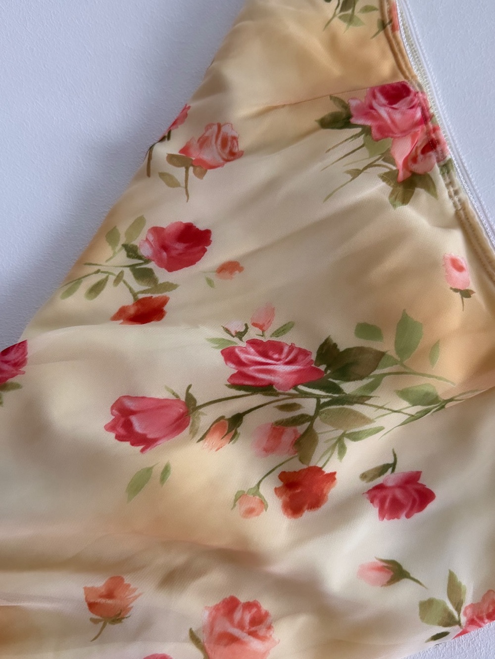 Vintage Kare City Floral Maxi Skirt Cream Pink Rose Print Cottagecore - Picture 4 of 7